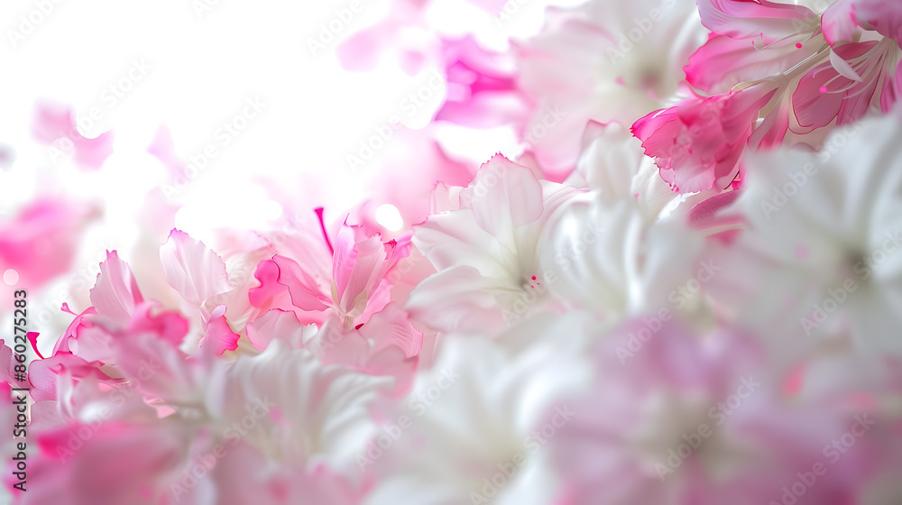 Pink and white flowers border design over the white : Generative AI Pink and white flowers border design over the white : Generative AI