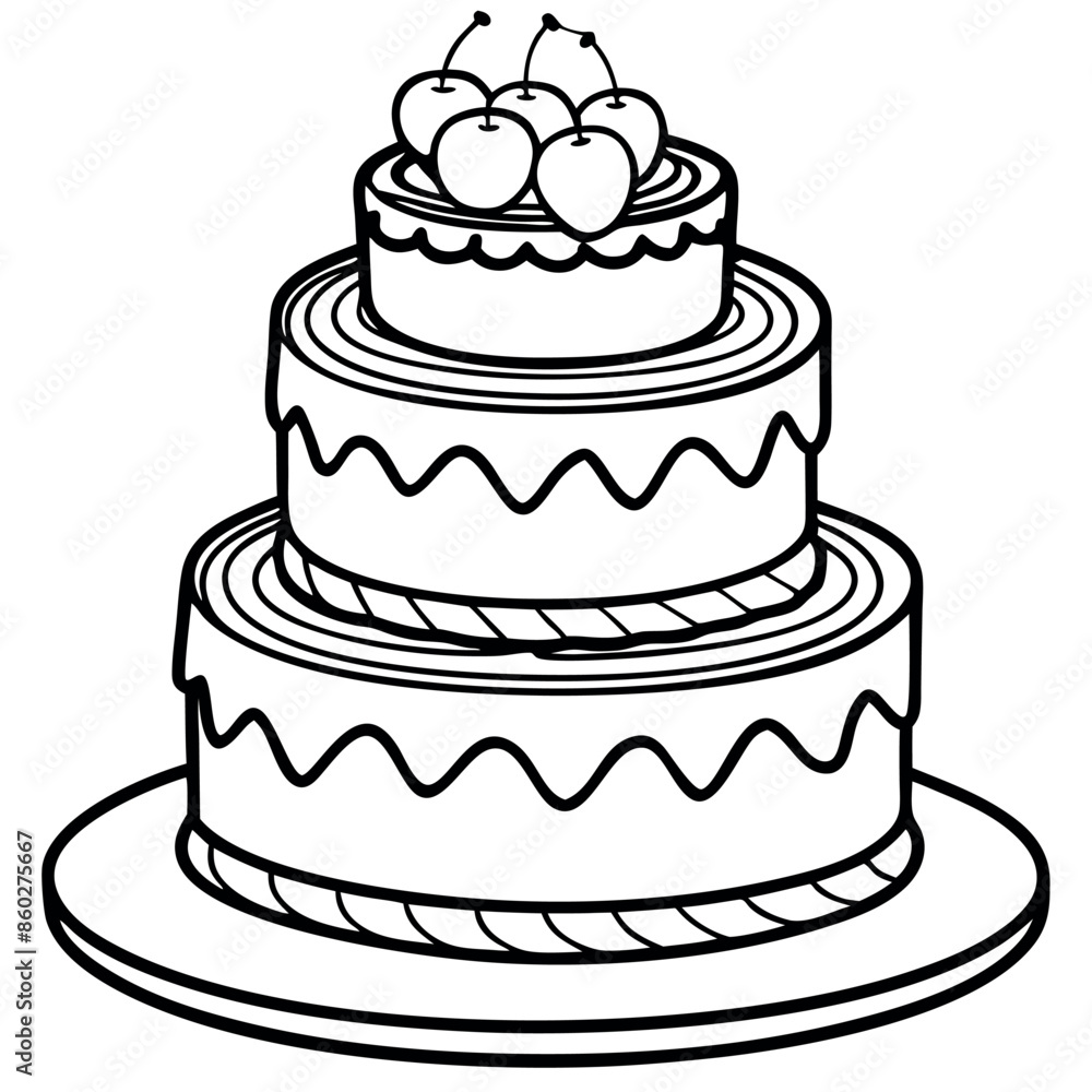 Lovely cake-illustrated coloring book pages Lovely cake-illustrated coloring book pages