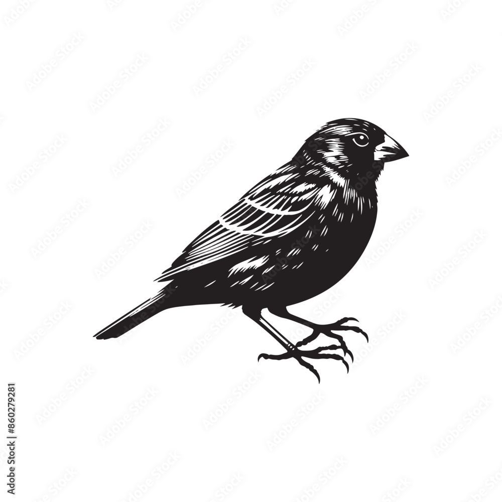 Fototapeta premium Canary silhouette for contemporary art - Canary illustration - minimallest Canary vector