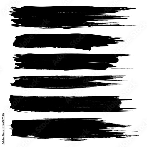 Set of brush stoke on white background