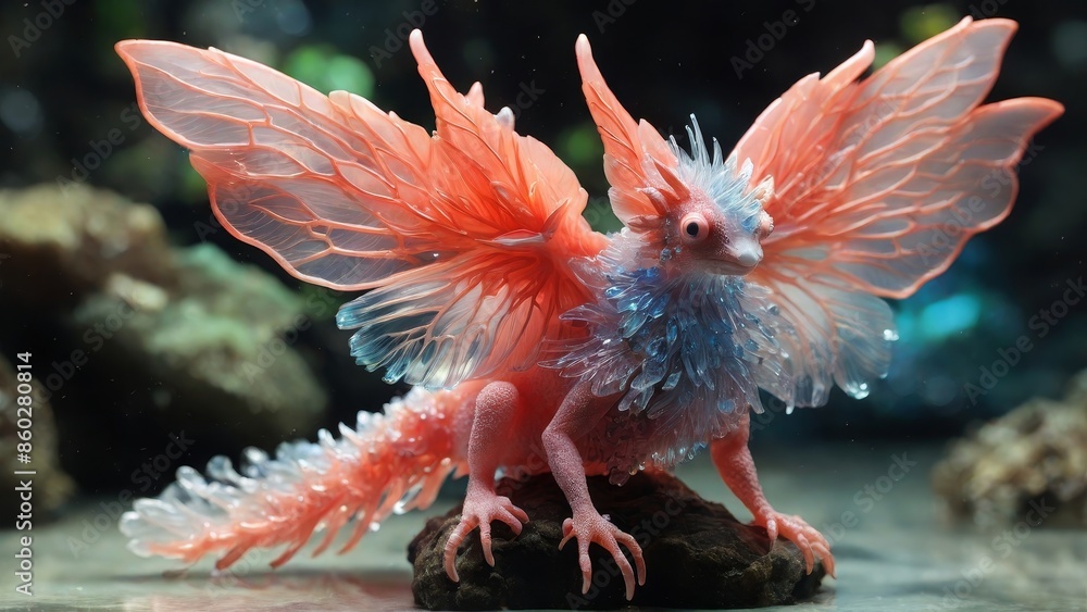 Fantasy Winged Creature in Nature Fantasy Winged Creature in Nature