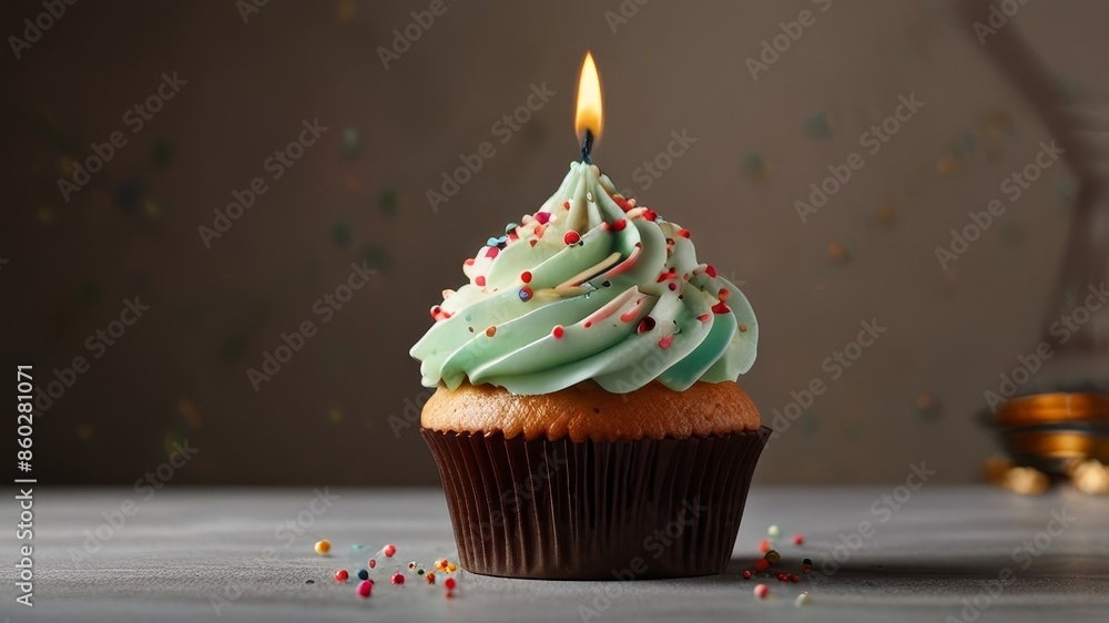 Birthday Cupcake with Candle Birthday Cupcake with Candle