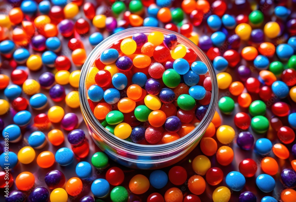 vibrant candies overflowing from glass container, abundant, ample, bountiful, brimming, bursting, colorful, excess, excessive, extravagant, flourishing, vibrant candies overflowing from glass container, abundant, ample, bountiful, brimming, bursting, colorful, excess, excessive, extravagant, flourishing,