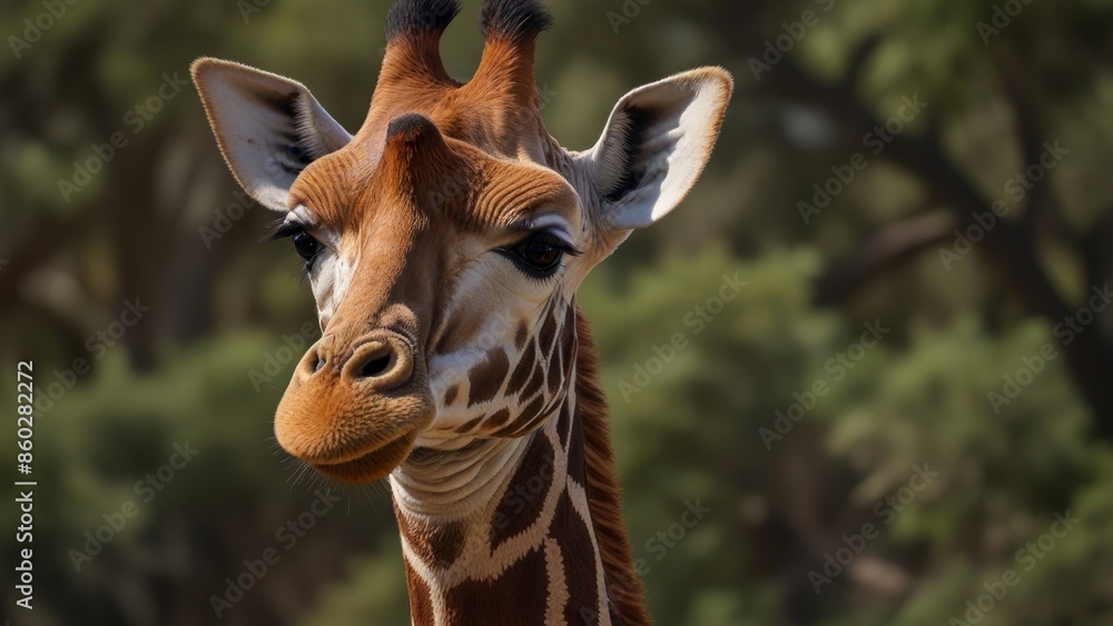 Fototapeta premium Graceful Giraffe in Natural Habitat