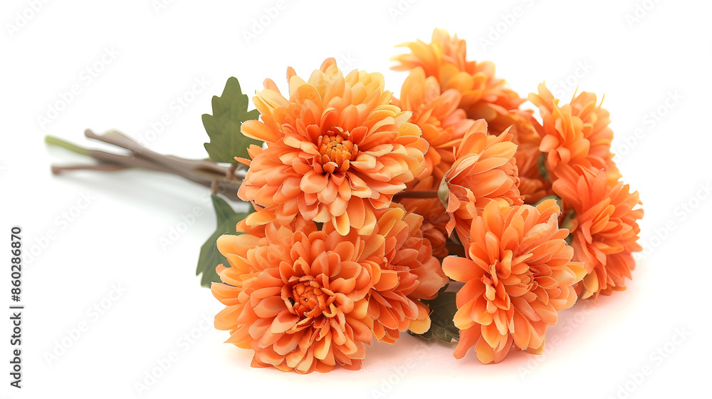Bouquet of orange chrysanthemum isolated on a white background : Generative AI Bouquet of orange chrysanthemum isolated on a white background : Generative AI