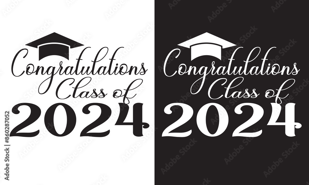 Vetor de Vector illustration of black and white design for graduation ...
