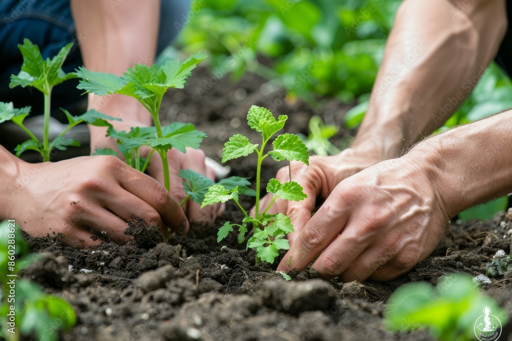 Couple Planting a Garden Together - Symbolizing Growth, Nurturing in Relationships - Perfect for Print, Card, Poster Couple Planting a Garden Together - Symbolizing Growth, Nurturing in Relationships - Perfect for Print, Card, Poster