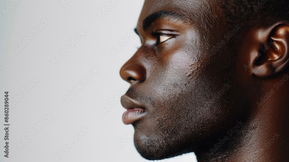 A close-up shot of a man's face with his eyes shut, great for use in portraits or representing thought and contemplation A close-up shot of a man's face with his eyes shut, great for use in portraits or representing thought and contemplation