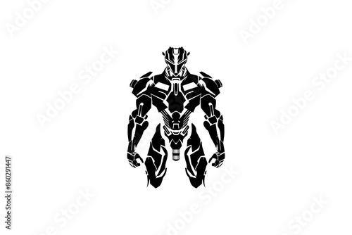 Black color robotics vector design