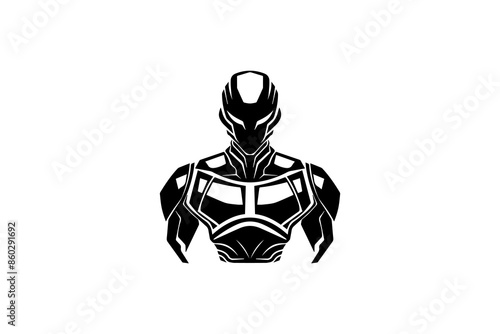 Black color robotics vector design