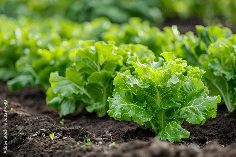 A field of lettuce growing in the dirt A field of lettuce growing in the dirt