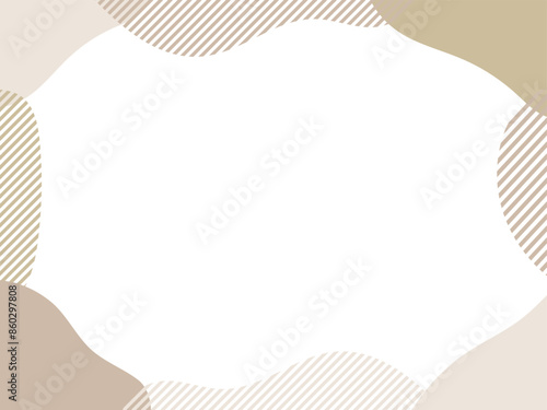 流体シェイプのフレーム　液体の抽象的な流動体のゆるいフレーム　秋