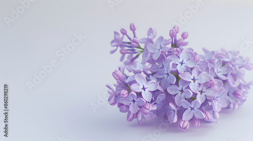 Lilac flowers isolated on a white background : Generative AI