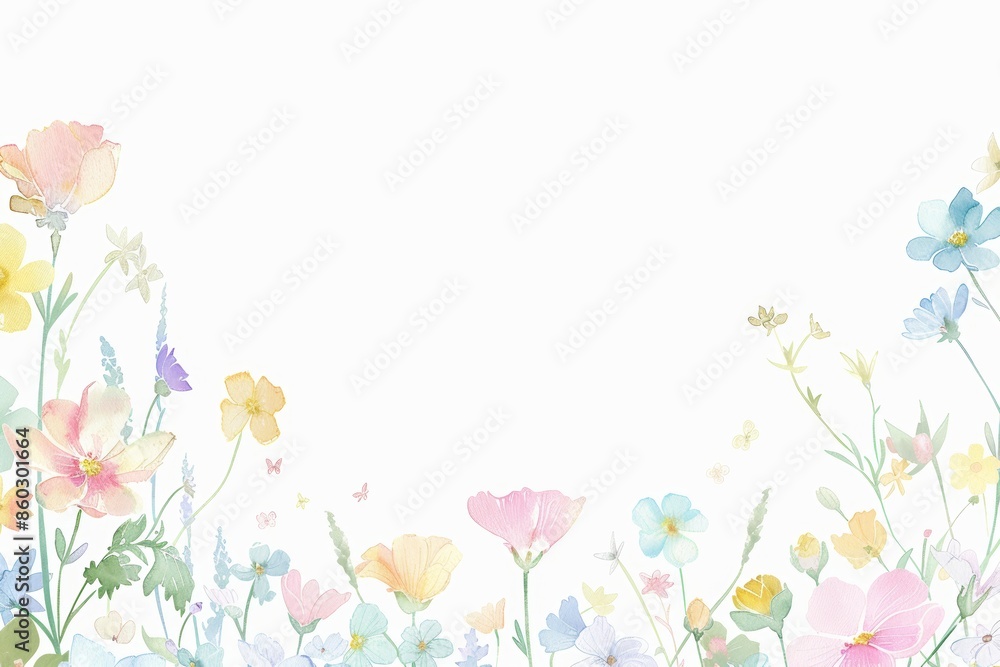 Delicate Floral Frame for Spring Designs Generative AI Delicate Floral Frame for Spring Designs Generative AI