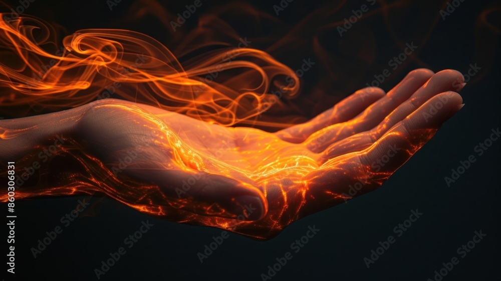 Fototapeta premium Glowing fantasy hand concept.