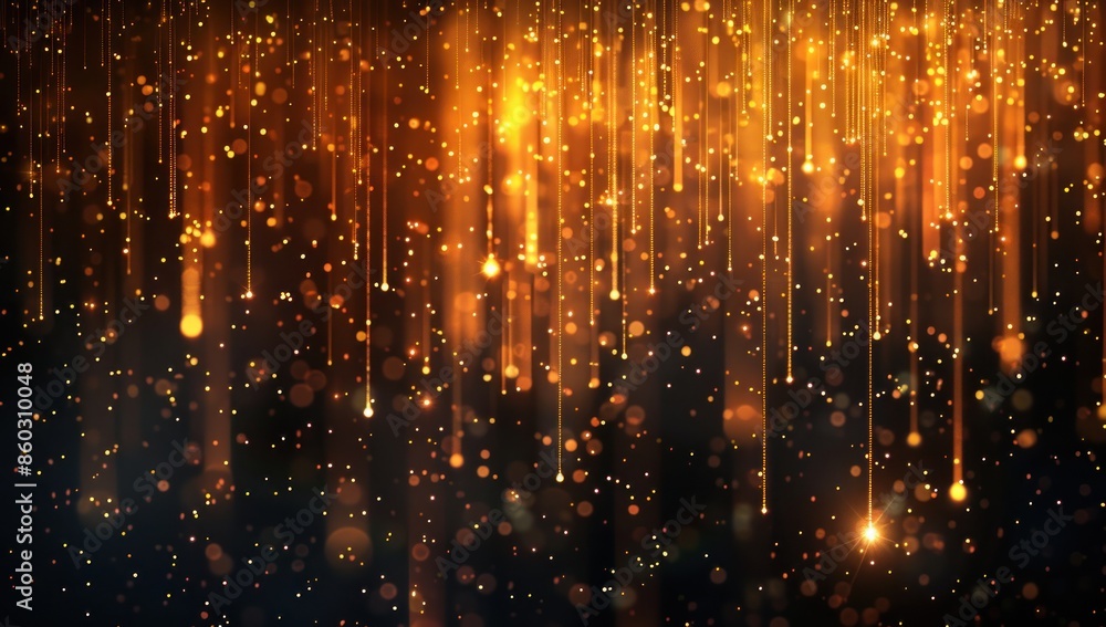 Golden Glitter Rain Abstract Background Golden Glitter Rain Abstract Background