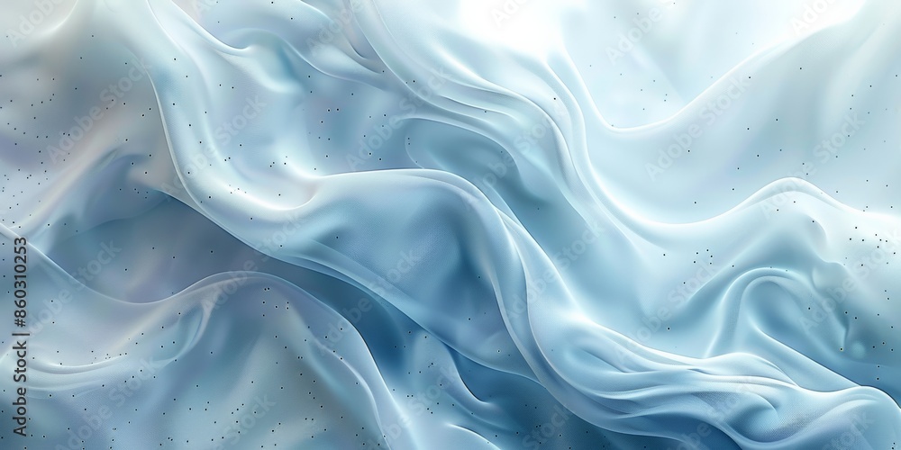 Obraz premium Soft, flowing fabric in shades of light blue with tiny black specks, creating a delicate, ethereal texture.