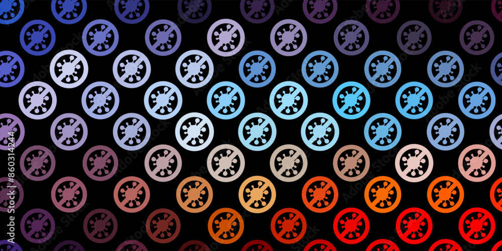 Dark Blue, Red vector background with covid-19 symbols. Dark Blue, Red vector background with covid-19 symbols.