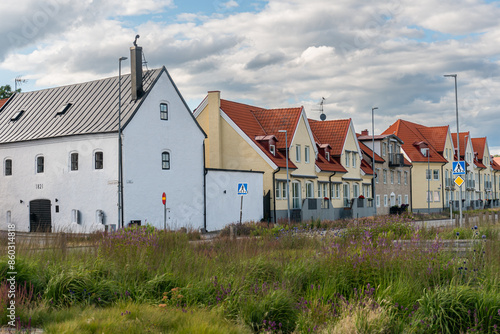 Beautiful residential houses in a European town