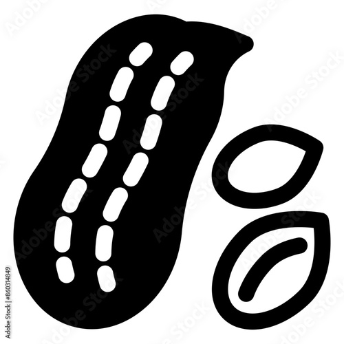 peanut  glyph  icon vector illustration isolated on white background