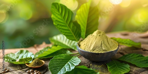The Origin of Kratom Powder Derived from the Mitragyna speciosa Tree in Asia. Concept Medicinal Uses, Psychoactive Effects, Dosage Recommendations, Legal Status, Traditional Cultivation