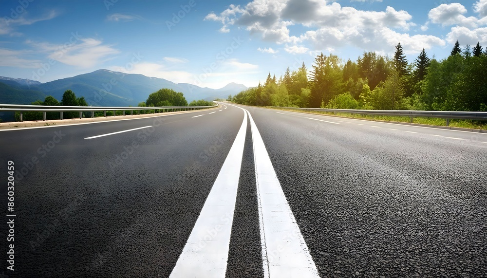 Empty Road With Two White Lines Empty Road With Two White Lines