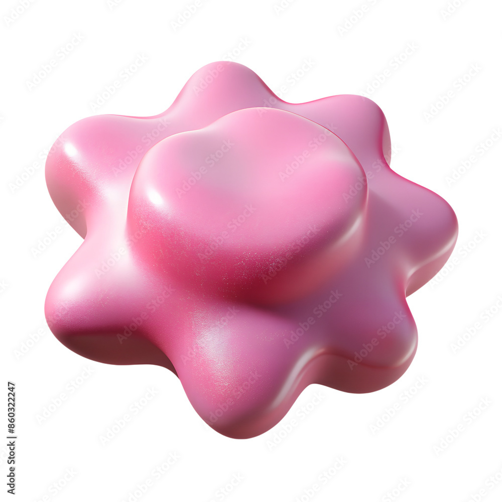 3D pink star-shaped object with smooth surface and glossy texture, isolated on a white background. Ideal for design and graphics projects. 3D pink star-shaped object with smooth surface and glossy texture, isolated on a white background. Ideal for design and graphics projects.