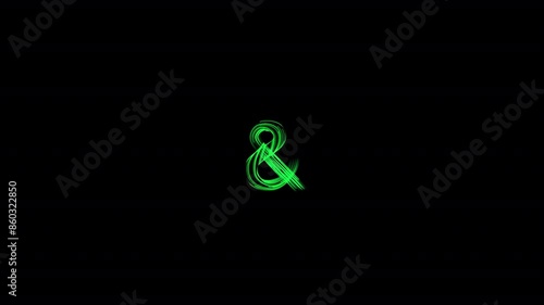 Colorful neon letters from A-Z, numbers and symbols.