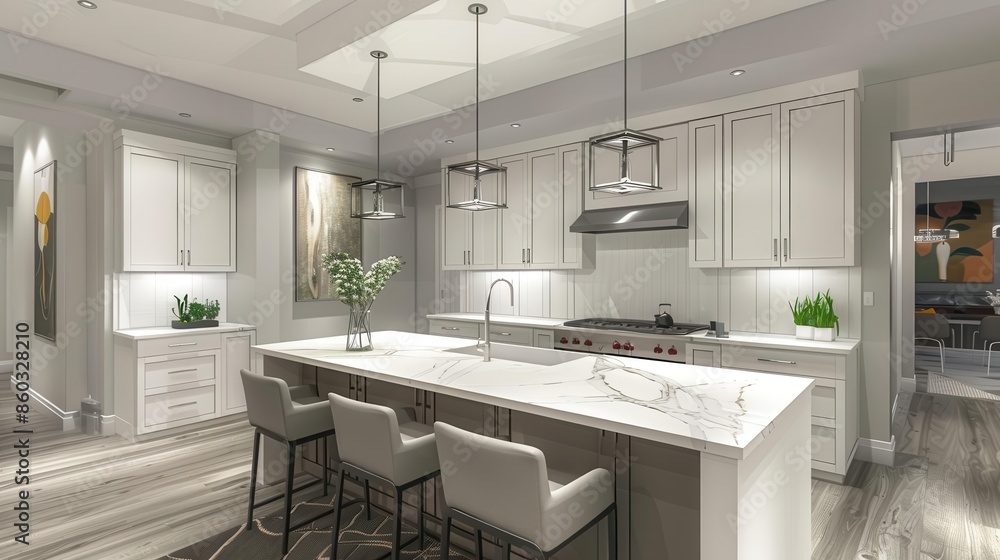 modern kitchen renovation with custom features and sleek design home improvement and interior design concept 3d illustration modern kitchen renovation with custom features and sleek design home improvement and interior design concept 3d illustration
