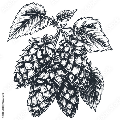 Sprig of hops, vector illustration	