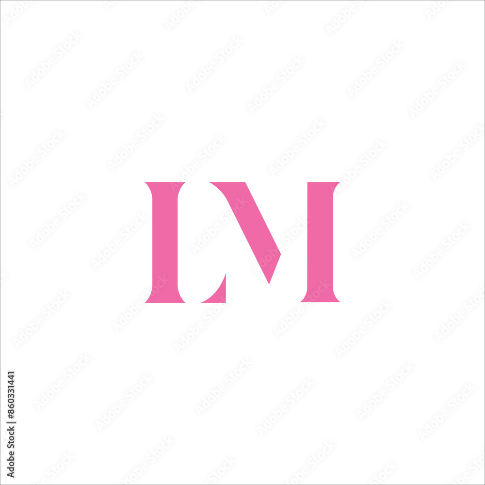 Monogram LM Stencil Logo Monogram LM Stencil Logo