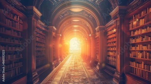 mystical akashic records library holds key to consciousness and spiritual healing conceptual illustration