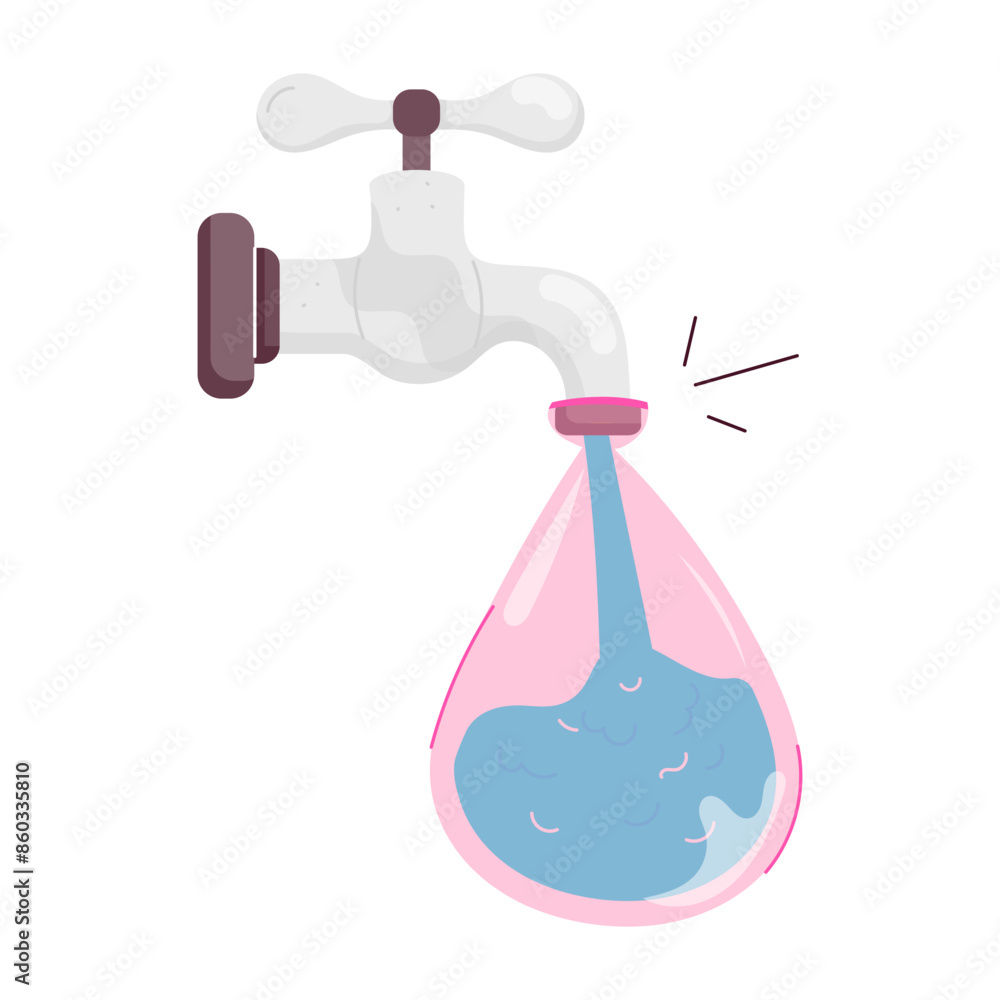A flat style sticker of filling water balloon
A flat style sticker of filling water balloon