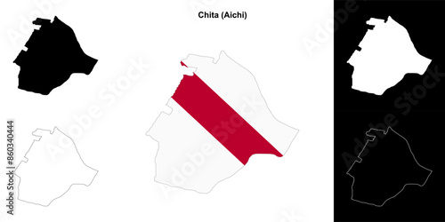 Chita (Aichi) outline map set