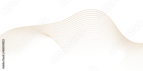 Wallpaper Mural Abstract vector wavy lines flowing smooth curve gold gradient color on transparent background in concept of luxury, technology, science, music, modern.  Torontodigital.ca