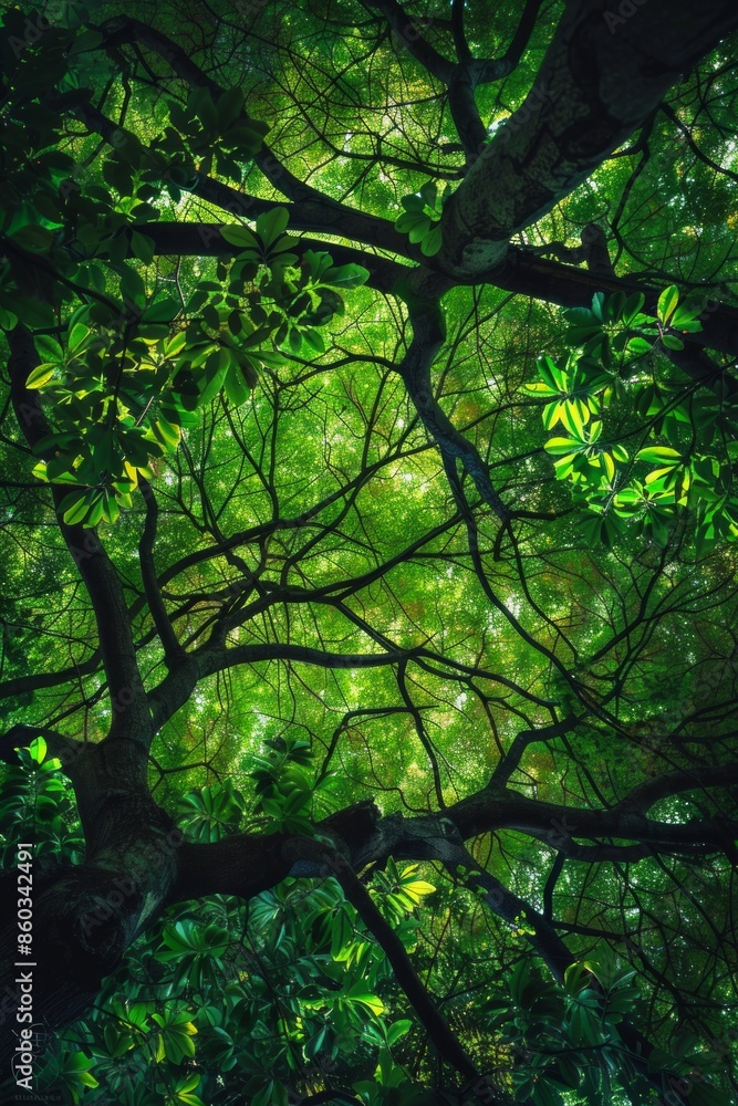 A tree canopy with leaves that glow softly in the dark, symbolizing the organic and illuminating growth of ideas. A tree canopy with leaves that glow softly in the dark, symbolizing the organic and illuminating growth of ideas.