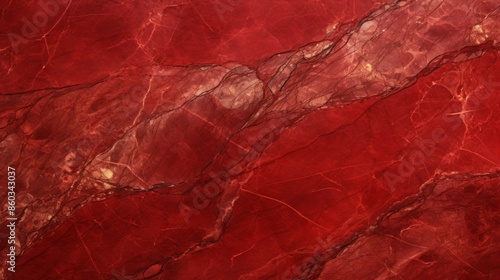 Close-up of a high-quality red marble pattern with white veins and details for design use