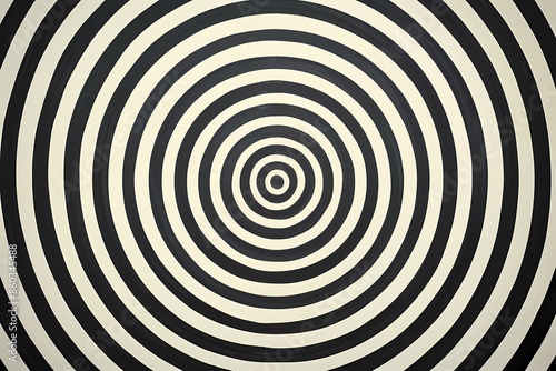 A hypnotic pattern of concentric black and white circles, creating an optical illusion.