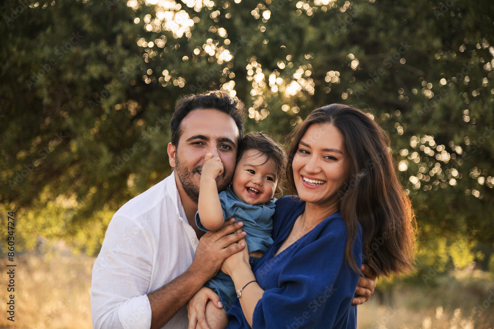 Happy Family Embracing in Nature Happy Family Embracing in Nature