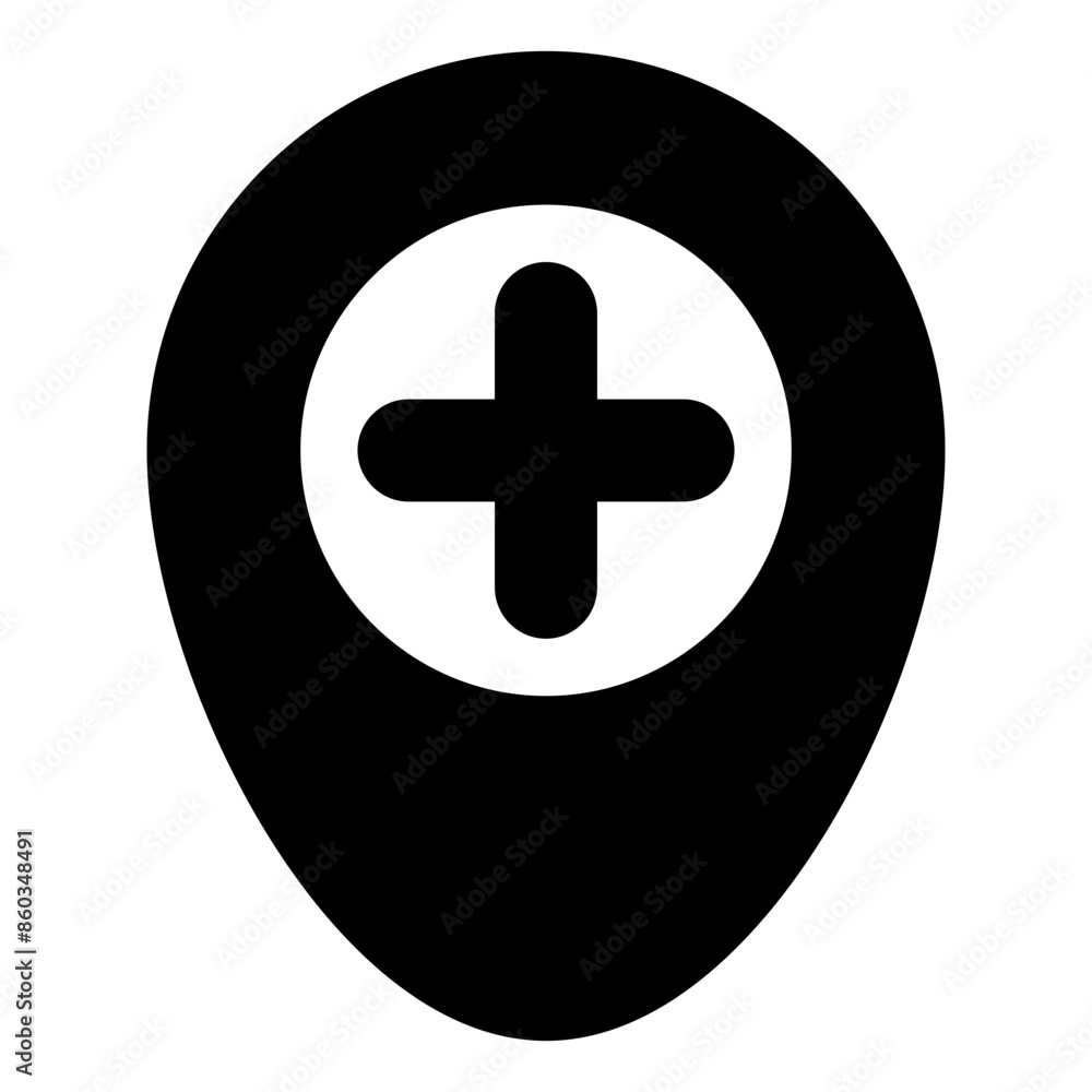 Fototapeta premium location glyph icon vector illustration isolated on white background