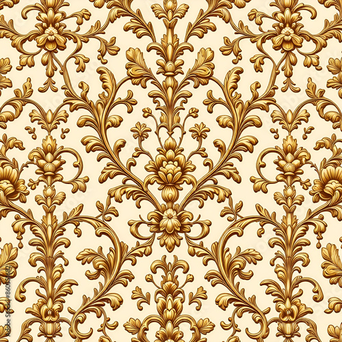 seamless pattern with golden ornament