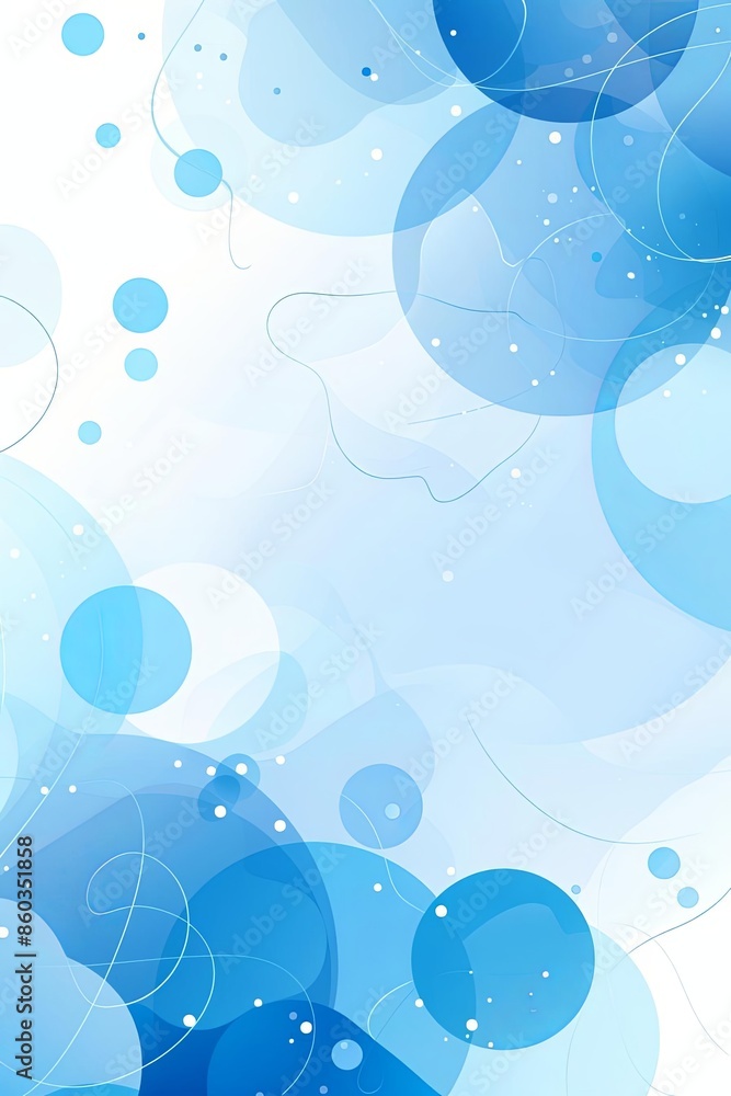 Abstract Blue and White Geometric Background with Circles Abstract Blue and White Geometric Background with Circles