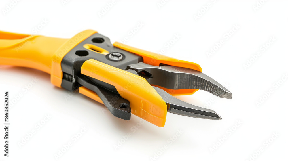 Wire Stripping Tool: Removes insulation from electrical wires for termination and splicing isolated on white background Wire Stripping Tool: Removes insulation from electrical wires for termination and splicing isolated on white background