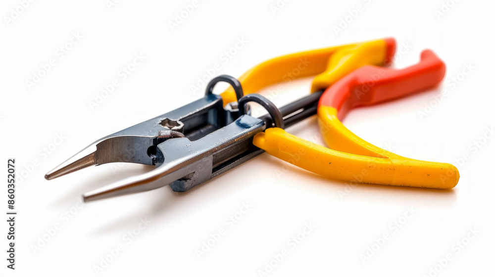 Fototapeta premium Aviation Crimp Tool: Crimps terminals and contacts onto wires for secure connections isolated on white background