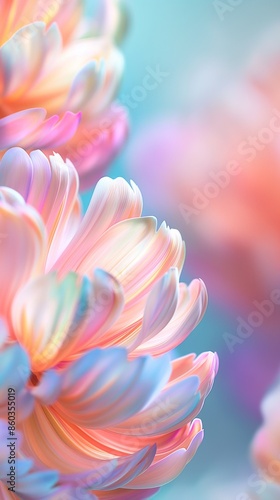 Vibrant pastel-colored flowers with a soft-focus, dreamy background.