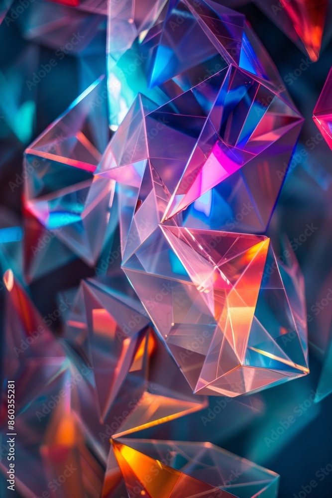 Geometric patterns glowing in a dark environment, symbolizing the structured and illuminating aspects of creativity Geometric patterns glowing in a dark environment, symbolizing the structured and illuminating aspects of creativity