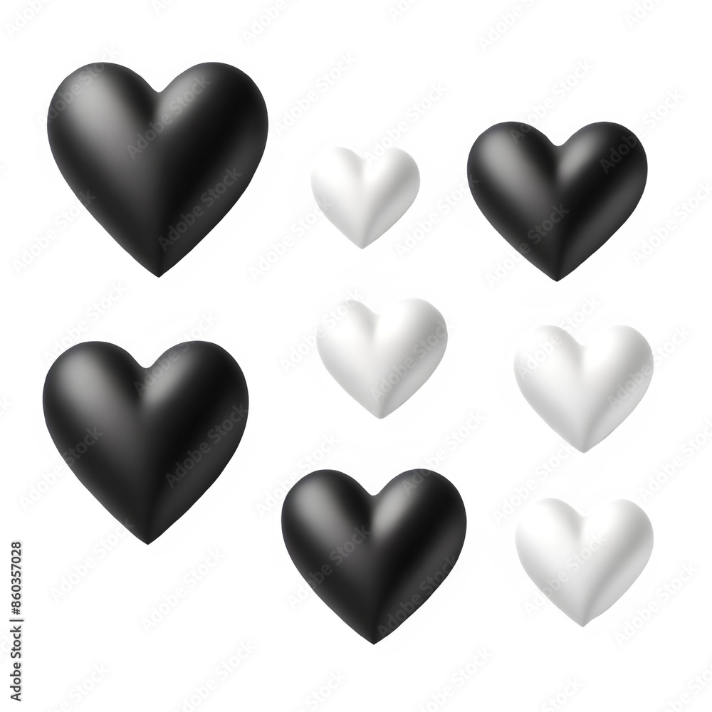 3D black hearts 3D black hearts