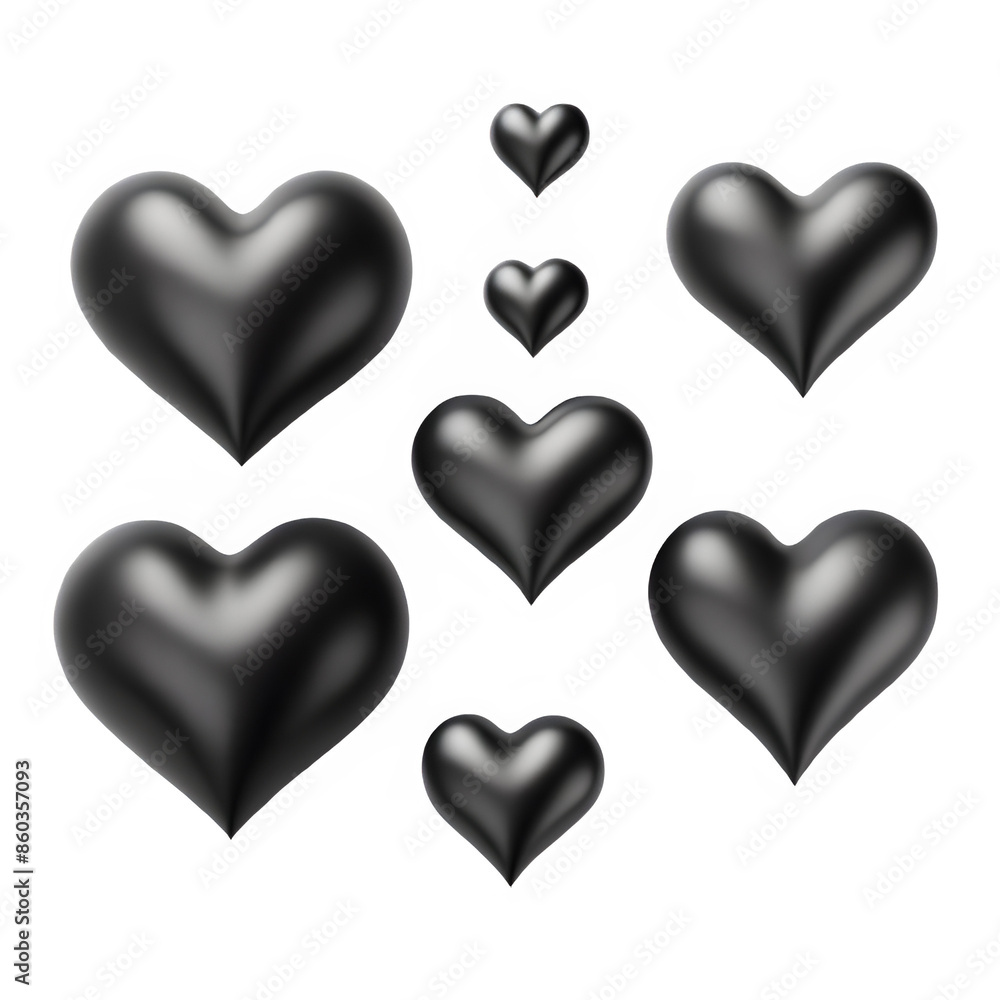 3D black hearts 3D black hearts