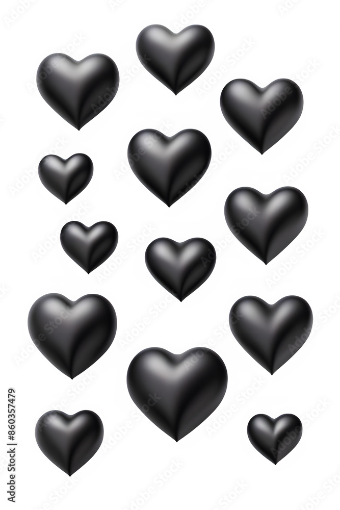 3D black hearts 3D black hearts