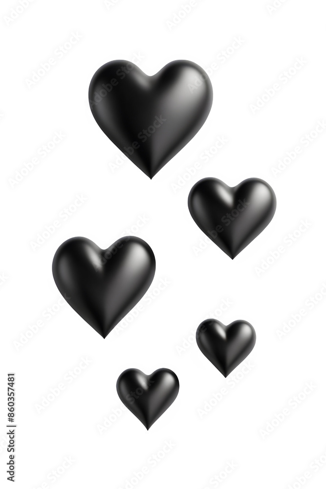 3D black hearts 3D black hearts